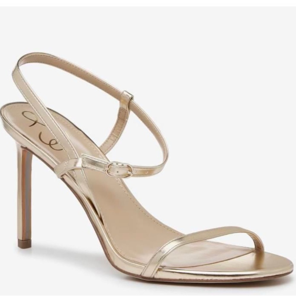Sam Edelman Gold Strappy Heeled Sandals, size 9
